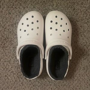 White Fuzzy Crocs